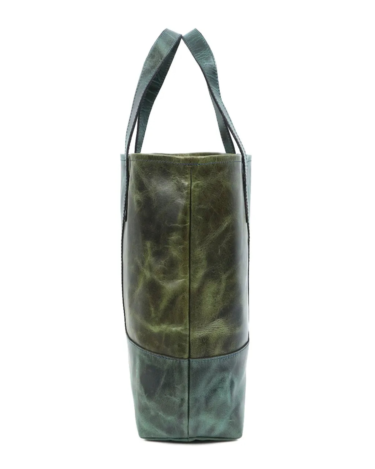 Dual-Tone Leather Tote Bag