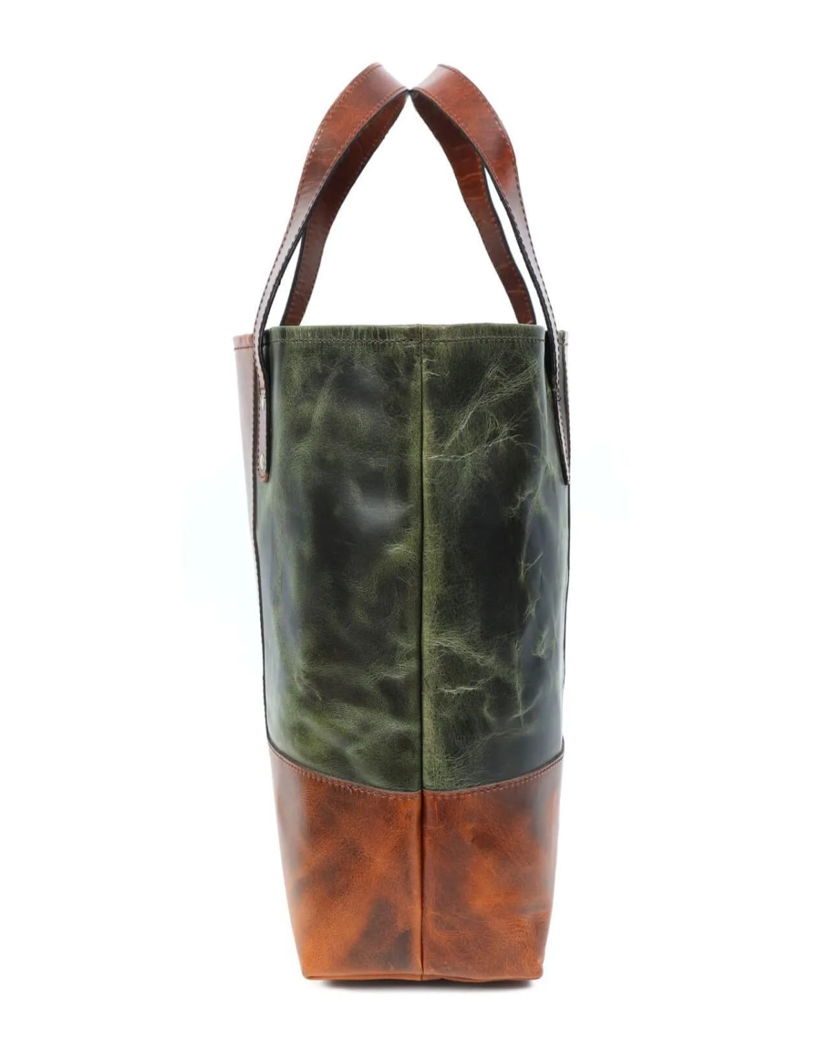 Dual-Tone Leather Tote Bag